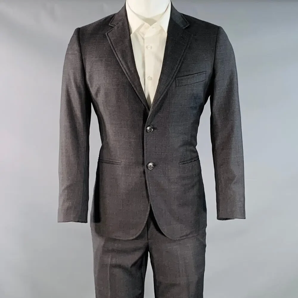 BAND OF OUTSIDERS Size 38 Regular Charcoal Grey Blue Glenplaid Wool Suit